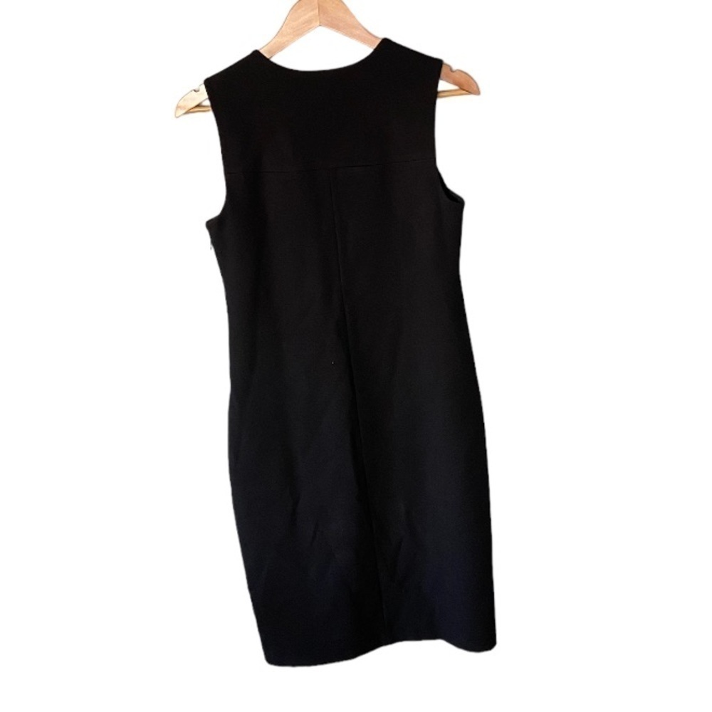 Eileen Fisher Square Neck Silk Crepe Sleeveless Shift - Picture 3 of 10